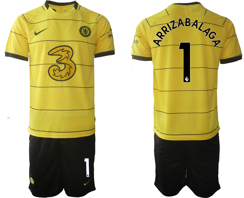 Men 2021-2022 Club Chelsea away yellow #1 Soccer Jersey->chelsea jersey->Soccer Club Jersey